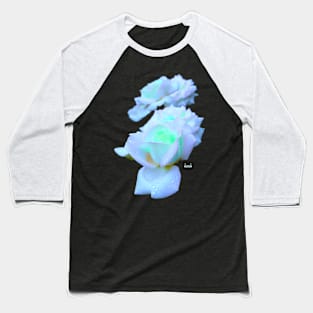 Fluorescent Blue Roses Baseball T-Shirt